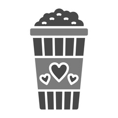 Popcorn Greyscale Glyph Icon