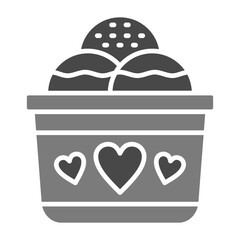 Ice Cream Greyscale Glyph Icon