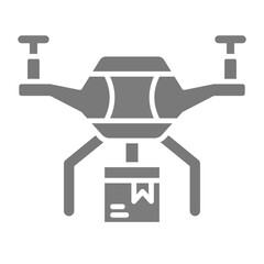 Drone Delivery Greyscale Glyph Icon