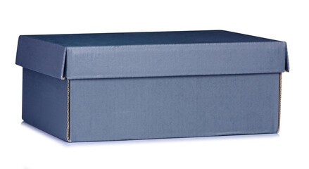 Black gray shoe box on white background isolation