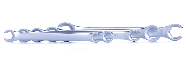 Flare nut wrench on white background isolation