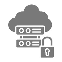 Data Security Greyscale Glyph Icon