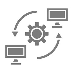 Synchronize Greyscale Glyph Icon