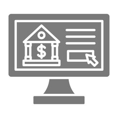 Online Banking Greyscale Glyph Icon
