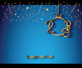 Fototapeta na wymiar 2023 Happy New Year background banner for your seasonal invitations, festive posters.