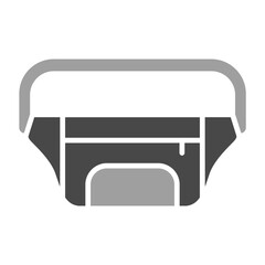 Waist Bag Greyscale Glyph Icon