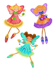 Colorful digital set with colorful Christmas decoration. With transparent layer.