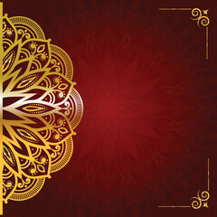 Luxury mandala golden circle frame transparent with vintage gold circular pattern