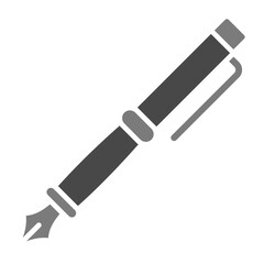 Fountain Pen Greyscale Glyph Icon