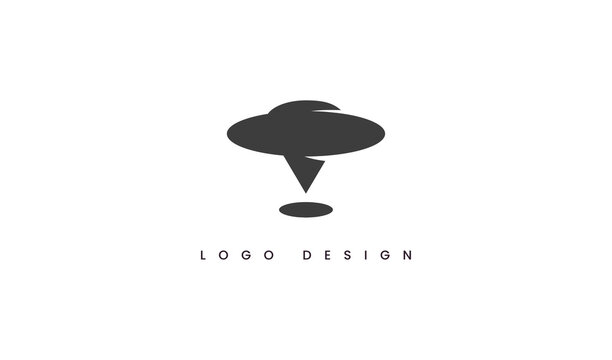 UFO Plane Logo. UFO Usable for Technology Company Logos. UFO Flat Vector Logo Design Template Element.