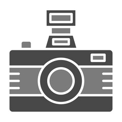 Photo Camera Greyscale Glyph Icon