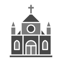 Church Greyscale Glyph Icon