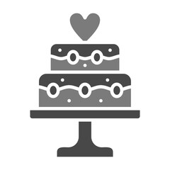 Wedding Cake Greyscale Glyph Icon