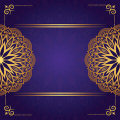 Luxury mandala golden circle frame transparent with vintage gold circular pattern