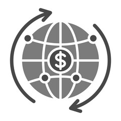 Worldwide Greyscale Glyph Icon