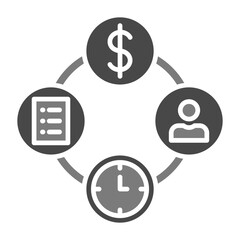 Time Management Greyscale Glyph Icon