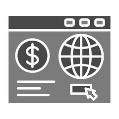 Online Business Greyscale Glyph Icon