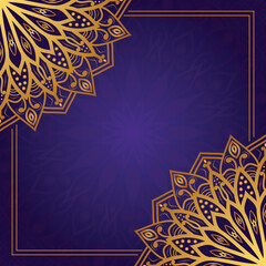 Luxury mandala golden circle frame transparent with vintage gold circular pattern