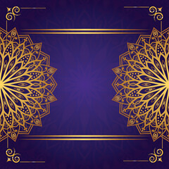 Luxury mandala golden circle frame transparent with vintage gold circular pattern