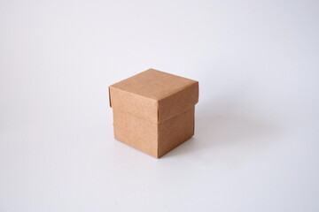 Kraft box isolated on white background