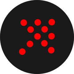 arrow in black circle