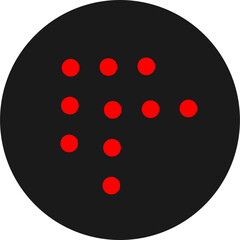 arrow in black circle