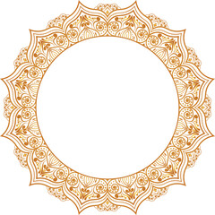 Luxury mandala golden circle frame transparent with vintage gold circular pattern