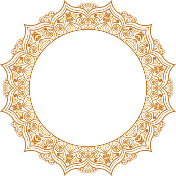 Luxury Mandala Golden Circle Frame Transparent With Vintage Gold Circular Pattern