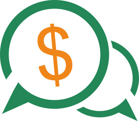 dollar icon in bubble chat