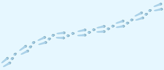 Hare footprints concept. Cute rabbit footprints. Isolated illustration on a colored background. Vector illustration.