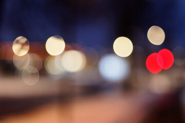 Street lights bokeh, blurred backdrop