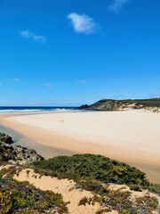 a wide beach on the west coast of Portugal