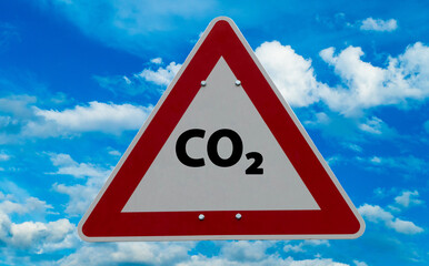 Achtung CO2 Schild 
