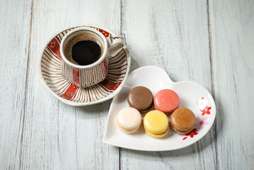 コーヒーとマカロン