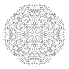Line art for coloring book with valentine pattern