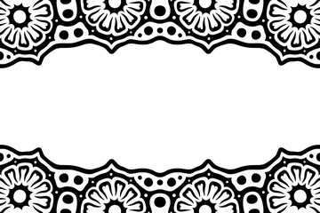 Vector art with abstract black floral border