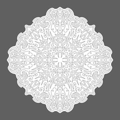 Line art for coloring book with fantasy pattern