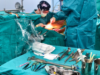 Medical equipment for open heart surgery.