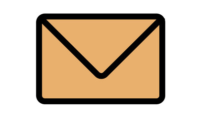 yellow envelope icon black line  