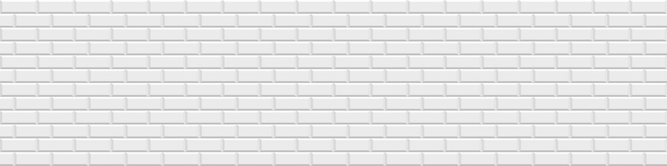 Fototapeta premium Brick wall seamless white background. Geometric simple repeatalbe pattern. Endless stone gray texture. Banner, poster, card cover