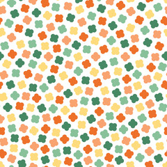 Vector seamless trendy pattern with cute shapes. Colorful endless background in vintage style