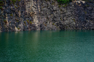 Pond formed in a given up quarry