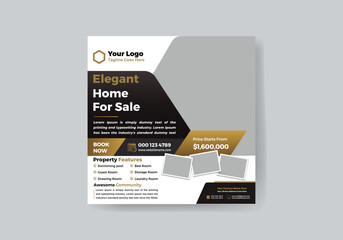 Real estate social media banner template
