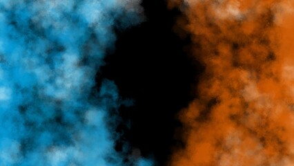 Double smoked light effect blue and orange on dark background 