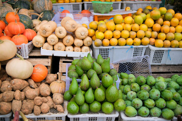 fruits and vegetables at the market