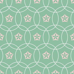 Seamless pattern green emerald star night sky, simple flat background for design - obrazy, fototapety, plakaty