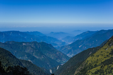 Landscape View Of Yushan Mountains And Tongpu Valley On The Trail To Paiyun Lodge, Yushan National Park, Chiayi, Taiwan