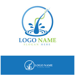 Hair treatment logo hair transplantation logo,removal logo vector image design illustration