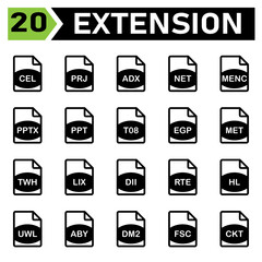 file extension icon include cel, prj, adx, net, menc, pptx, ppt, t08, egp, met, twh, lix, dii, rte, hl, uwl, aby, dm2, fsc, ckt,