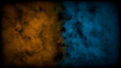 Double smoked light effect blue and orange on dark background